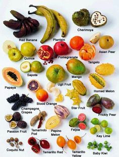 an image of fruits and vegetables with their names