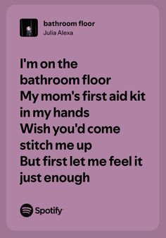 the bathroom floor poem is shown in purple