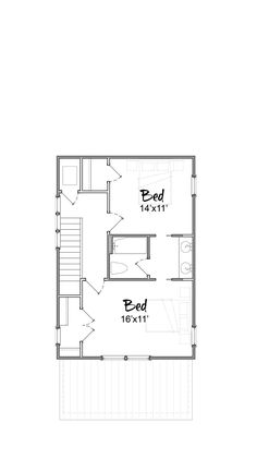 the first floor plan for a two bedroom house