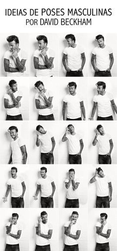 an image of a man posing in different poses for photoshoots with his hands on his face