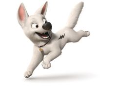 a cartoon dog is flying through the air