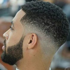 Men's Beard Fade Styles - Low Bald Fade with Thick Beard Barber Haircut Styles, Bart Styles, Faded Beard Styles, Barber Haircuts