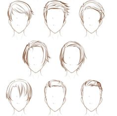 the stages of hair styles for men to be drawn by hand, including short and medium length