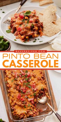 this pinto bean casserole is loaded with ground beef, tomatoes and cheese