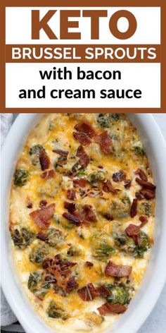 broccoli and cheese casserole with text overlay