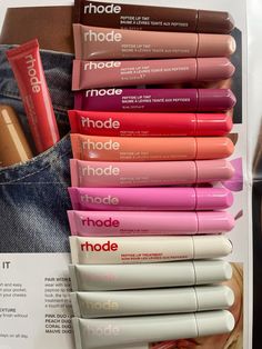 New rhode lip treatments🧃🍇🍧🍉 Rhode Lip Balm, Lippies Collection, Rhode Vanilla Lip, Rhode Lip Gloss, Rhode Products Aesthetic, Rhode Lip Gloss Aesthetic, Rhode Beauty Lip, Lip Gloss Sephora, Softer Lips