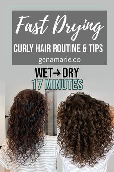 How to Reduce Drying Time | Fast-Drying Curly Hair Routine – Gena Marie How To Bun, Blow Dry Curly Hair, Curly Hair Diffuser, Pink Blonde, Curly Hair Care Routine