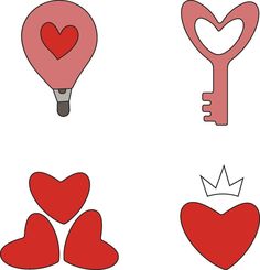 Valentine Element with Flat Cartoon Design. Isolated Vector Set. Cartoon Design, Royalty Free