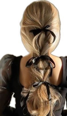 Bow Hairstyle, Ribbon Hairstyle, Peinados Fáciles Para Cabello Corto, Christmas Hairstyles, Hair Stylies, Holiday Hairstyles, A Ponytail, Dream Hair, Pretty Hair