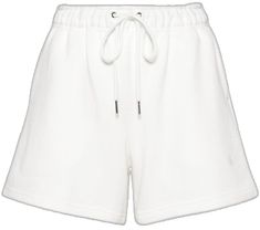 High-waisted Cotton Shorts With Drawstring, Sporty Cotton Shorts For Daywear, Chic White Drawstring Bottoms, White Drawstring Shorts For Spring, Chic White Bottoms With Drawstring, Sporty White Shorts With Drawstring, White Drawstring Shorts For Loungewear, Sporty White Shorts With Functional Drawstring, Cotton Drawstring Shorts For Daywear