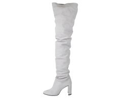 Made of suede leather ; Crafted from luxe suede Style: Over-the-Knee; Boot Shaft Height: Thigh-High Measurements: Heel 4; Shaft: 25; Width: Medium (B, M) Come With Box Made in Spain Womens Knee Boots, Suede Style, Suede Fashion, Knee Boot, Grey Fashion, Thigh High, Over The Knee Boots, Thigh Highs, Over The Knee