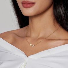 Transform your look with our Dainty Diamond Encrusted Double Link Minimalist Necklace. Crafted from 14k Vermeil Gold, this piece features delicate links and is adorned with sparkling diamonds. Perfect for any occasion, this necklace will elevate your style and is available for shipping today. Hair Barber, Minimalist Pendant, Body Spa, Brow Bar, Gifts Under 10, Nail Shop, Makeup Designs, Luxury Skincare, Minimalist Necklace