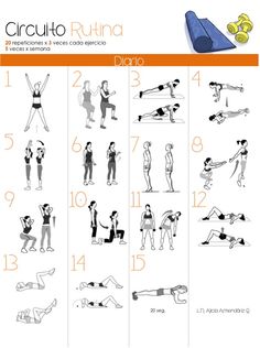 the instructions for how to do an exercise with dumbbells and other exercises in spanish