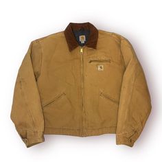 Carhartt Detroit brown tan workwear zip up jacket - marked as a men's size 2XL, please view the provided measurements for a better idea of the sizing  - good used condition for its age . signs of wear as shown in the photos, small hole/rip on the top of the left shoulder (shown in last photo)  MEASUREMENTS:  - pit to pit: 28.5" - shoulder to shoulder: 22" - sleeve: 25" - length: 27" message me with any questions! Zip Up Y2k, Carhartt Detroit Jacket, Detroit Jacket, Carhartt Detroit, Brown Zip Ups, Vintage Carhartt, Y2k 90s, Zip Up Jacket, Tan Brown