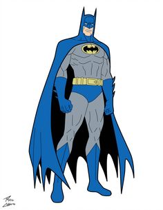 a drawing of batman standing in front of a white background