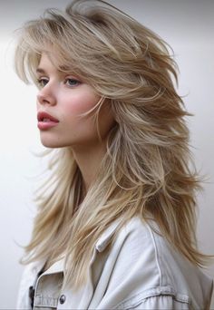 Haircuts For Wavy Hair With Bangs, Layered Long Shag Hairstyles, Long Shag Haircut Blonde, Many Layers Haircut, Long Blonde Hairstyles With Layers, Feathered Shag, Long Layered Haircuts With Bangs, Trendy Layered Hairstyles, 80's Hair