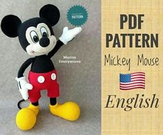 a crocheted mickey mouse with an american flag on it's head and the words, free pattern