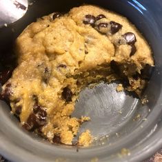 a close up of a cookie in a crock pot