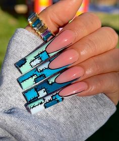 Patchwork Nail Designs, Patchwork Nail Art, Patch Work Nails, Patchwork Nails, Nail Vibes, Elegant Touch Nails, Finger Art, Nail Tutorial