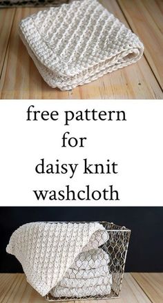 the free knitting pattern for daisy knit washcloth is available in multiple sizes and colors