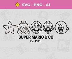 super mario and friends svg cut file