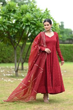 Be the epitome of elegance in this Maroon Chikankari Anarkali Set 💃🏽✨ Perfect for any occasion, this stunning ensemble is now available for only $121.72! Grab it before it's gone! #ChikankariLove #AnarkaliVibes #MaroonMagic #TraditionalElegance #FestiveFashion #EthnicChic #MustHavePiece #ShopNow #LimitedStock # #etherealoutfitters Semi-stitched Anarkali Gown With Resham Embroidery, Anarkali Gown With Resham Embroidery Semi-stitched, Semi-stitched Long Anarkali Kurta, Designer Semi-stitched Anarkali Set With Resham Embroidery, Semi-stitched Long Anarkali Set With Resham Embroidery, Designer Semi-stitched Resham Embroidered Anarkali Set, Anarkali Gown With Resham Embroidery For Transitional Season, Transitional Anarkali Gown With Resham Embroidery, Chikankari Embroidery Anarkali Set For Festivals