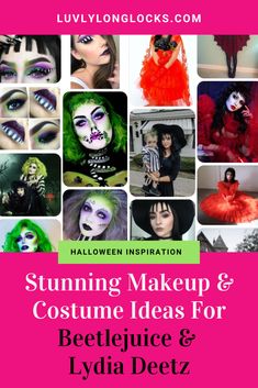 Top 50 Beetlejuice Makeup Ideas and Costumes | LuvlyLongLocks Lady Beetlejuice Costume, Beetlejuice Movie Costumes, Female Beetlejuice Costume, Beetlejuice Costume Diy