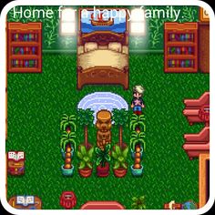 an image of a living room from the nintendo game home is happy family, with furniture and decor