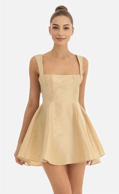 Olivia Mark - Fashionable Woven Waist-Tied Bow Strap Dress Princess Dresses, Dress A Line, Sling Dress, Sleeves Clothing, Dress Spaghetti, Satin Mini Dress, Spaghetti Strap Dresses, Glamorous Evening Gowns, Swing Dress