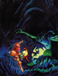 Official Super Metroid artwork. Classic Video Games, Geek Art, Main Game