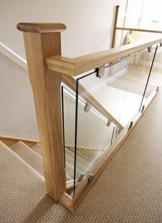 Glass Bannister, Stair Banister, Glass Railings, Stairs Design Interior, House Staircase