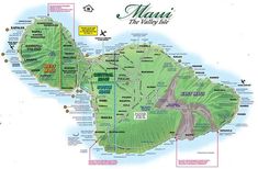 a map of the waiki valley and surrounding areas in hawaii, with information about where to go