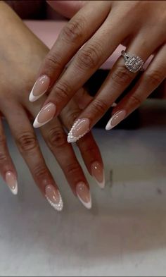 Almond Gel Nails, Girly Acrylic, Cute Simple Nails