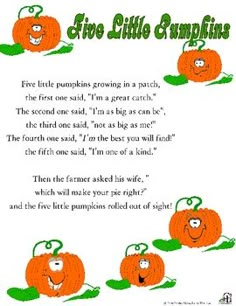 the five little pumpkins poem