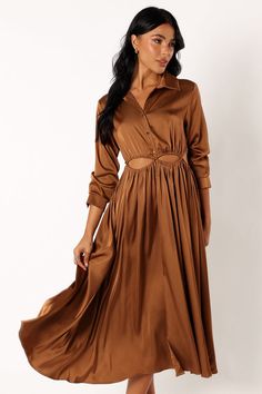 Nova Wrap Knit Midi Dress - Camel - Petal & Pup USA Wedding Swimwear, Black Tie Wedding Guests, White Dress Shoes, Crop Top Sweatshirt, Usa Dresses, Crop Top Tees, Floral Dresses Long, Dresses By Length, Strapless Tops