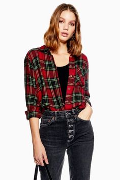 Washed Check Shirt Red Check Shirt Outfit Women, Checked Shirt Outfit Women, Red Checked Shirt Outfit, Check Shirt Outfit Women, Checked Shirt Outfit, Checked Shirt Women, Red Checked Shirt, Everyday Casual Outfits, Older Women Fashion