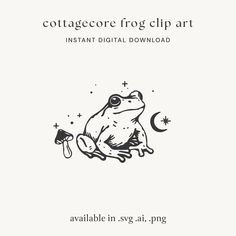 Cottage Core Frog, Frog Clip Art, Frosch Illustration, Art Mystical, Toadstool Mushroom, Make Your Own Logo, Frog Illustration, Cute Frogs, Toad