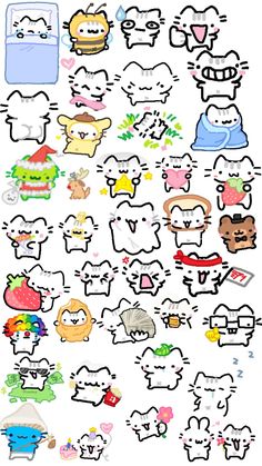 an image of various stickers on the back of a cell phone, including cats and dogs