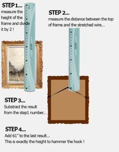 the instructions for how to frame a painting with tape and rulers are shown in this step - by - step guide