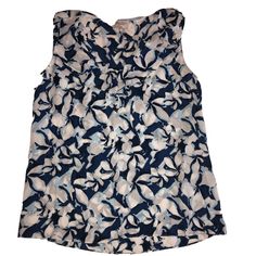 Laundry Shelli Segal Womens Blouse Xl Blue Floral Sleeveless Top Ruffle Nwt * V-Neck * 100% Polyester * Width: 20 1/2 Inches (Armpit To Armpit-Front Only) * Length: 27 Inches (Shoulder To Bottom) Blue Printed Sleeveless Top, Blue Sleeveless Floral Print Top, Blue Floral Print Sleeveless Top, Blue Printed Cami Top, Vacation Blue Ruffled Tank Top, Blue Tank Blouse For Vacation, Blue Ruffled Sleeveless Blouse, Blue Tank Blouse For Beach, Floral Sleeveless Top