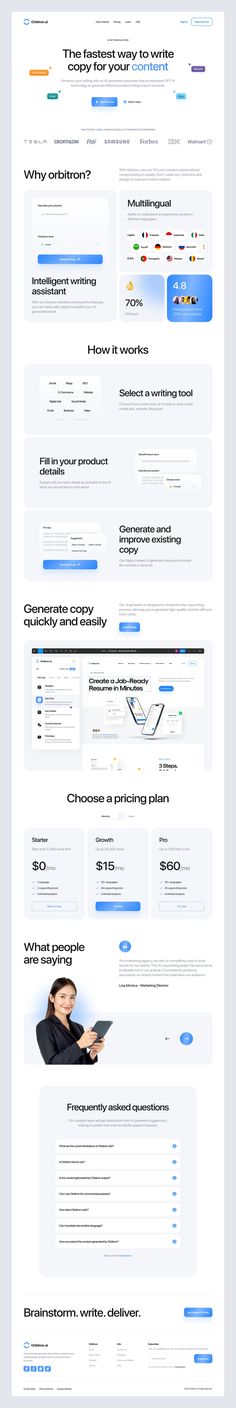 Orbitron.ai: AI Copywriting for Your Website Trading Bull, Cereals Packaging Design, Ui Web Design, Food Web Design, Best Landing Page Design, Illustrator Design Tutorial