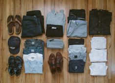 Our Packing List for 20 days in Europe - The Fresh Exchange Mens Travel Wardrobe, Summer Travel Packing List, Mens Travel Essentials, Mens Travel Clothes, Summer Travel Packing, Travelling Outfits, Navi Outfits, David Dubnitskiy, Dress Pins