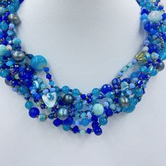 Beaded Gemstone Aquamarine Necklace, Big Bold Statement Necklace, Blue Chunky Bohem Necklace,beaded Multistrand Jewelry, Gift for Women - Etsy Bold Statement Necklaces, Necklace Big, Aquamarine Necklace, Necklace Beaded, Necklace Blue, Multi Strand, Gift For Women, Jewelry Gift, Making Ideas