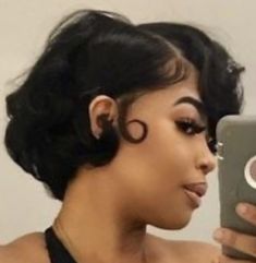 Bday Hairstyles, Slicked Back Hairstyles, Pressed Natural Hair, Silk Press Natural Hair, Natural Hair Short Cuts, Short Hair Black, Short Hair Pixie Cuts, Short Sassy Hair