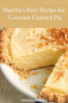 the cover of martha's best recipe for coconut custard pie by martha stewart