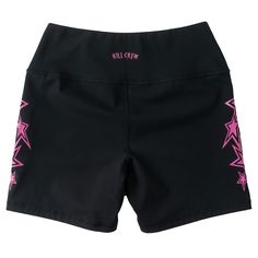 The biker shorts are crafted out of nylon spandex blend making them ultra-soft. They feature no front seam and a slight scrunch in the rear. Available in size XXS – 3XL. BIKER SHORTS FIT TRUE TO SIZE Model size reference: Size XL Bottom, 6'4 185lbs, 32" waist, 36DD SIZE CHART INCHES: Waist: XXS(10.0") XS(10.8") S(11.6") M(12.4") L(13.2") XL(14.0") 2XL(14.8") 3XL(15.6") Hip: XXS(11.2") XS(12.2") S(13.2") M(14.2") L(15.2") XL(16.1") 2XL(17.1") 3XL(18.1") Length: XXS(12.6") XS(13.2") S(13.8") M(14. Black Cheerleading Shorts, Black Stretch Activewear For Cheerleading, Black Athletic Shorts For Cheerleading, Edgy Black Biker Shorts, Trendy Black Biker Shorts For Streetwear, Edgy Black Fitted Biker Shorts, Edgy Black Short Biker Shorts, Pink Shorts With Built-in Liner For Cheerleading, Compression Black Shorts For Streetwear