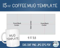 a coffee mug with the words mug template on it