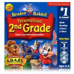 reader rabbit personalized 2nd grade student's book with audio cd and dvd set