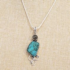 Beautiful Unique Handmade Tibetan Turquoise, Labradorite Gemstone 925 Silver Pendant Necklace-Sm-17843 The Item You See Is The Exact Piece You Will Receive-Excellent Quality & Design~ 100% Brand New-Multi Gemstone-Unique-925 Sterling Silver Stamped-Handmade Pendant Is 2.48" Thick Solid Silver Snake Rope Chain Is 18", 2mm Please See Photos For Shape/Curves/Condition/Colors/Texture/Style/Design/Engraving I Want You To Have The Very Best Shopping Experience, Please Review Item Photos Sterling Silver Turquoise Necklace With Stones, Healing Turquoise Necklace With Natural Stones In Sterling Silver, Turquoise Labradorite Pendant Necklace, Tibetan Turquoise, Labradorite Pendant, Handmade Pendant, Color Textures, Silver Pendant Necklace, Rope Chain