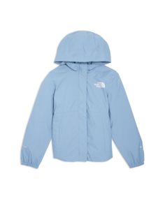 The North Face Girls' Antora Rain Jacket - Big Kid Blue Spring Outerwear With Adjustable Hood, Blue Outerwear With Adjustable Hood For Spring, Denim Skirt Trend, North Face Kids, Denim Jacket With Dress, North Face Girls, Joggers Track Pants, Cropped Joggers, Skirt Trends